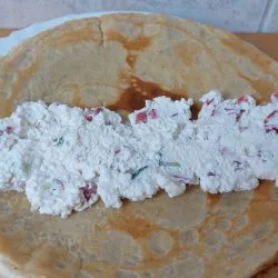 zöldséges túró töltelék palacsintába