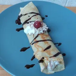 meggyes gesztenyés palacsinta csokiöntettel